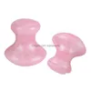 Massagem Stones Rocks Mas Natural Rose Quartz Green Aventurine Mushroom Shape Gua Sha Guasha Scra Tool Board For Spa Relaxing Drop Dh8Sg