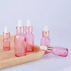 5-100m różowe szklane butelki e płynne ejuice pusta butelka z kroplowcem z różowymi złotymi czapkami do olejku eterycznego IPLRQ