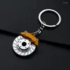 Keychains Cute Metal Auto Parts Disc Brake Absorber Keychain Hub Calipers Key Ring For Car Pendant Chain Men Gift Trinkets