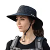Dames zomer verstelbare emmer hoed met een paardenstaart gat meisjes zonbescherming wandelmuts ouder-kind outdoor brede rand hoofddeksel