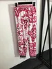 Femmes Vintage imprimé floral deux pièces pantalon ras du cou cravate noeud à manches courtes t-shirt taille élastiquée pantalons décontractés mode sexy designer femmes vêtements 55