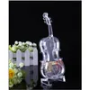 Partybevorzugung Mechanische Wind-Up Violine Spieluhr Transparentes Acryl Mini Figuren Home Ornament Dekoration Weihnachten Geburtstagsgeschenk Dhrvw