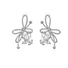 Boucles d'oreilles pendantes QLuxe femme pierre blanche mode argent or bijoux de mariage Vintage arc conception pour les femmes