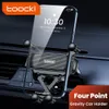 Toocki Four Point Gravity Car Phone Holder Air Vent Clip Montering i bilstöd GPS Universal Telefonstativ Holder för iPhone Samsun