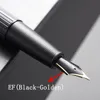 Pennor Hongdian A3 Metal Fountain Vacker Blackgolden NIB EF/F 0,4/0,5 mm Storlek Rak linjeskrivning Ink Pen for Business Office