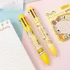 Pens 24 pcs/lot Kawaii Dog 6 Colors Ballpoint Pen Cute Frog Ball Pens Material Escolar office school Writing supplies