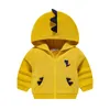 T Shirts 3D Design Cartoon Dinosaur Hoodie Kid Coat Childres Sweatshirt med hatt Cardigan dragkedja ytterkläder jacka för baby pojkar flickor 230627