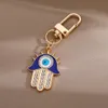 Elegante Emaille Handvorm Evil Eye Sleutelhangers Sleutelhanger Tas Portemonnee Versieren Sieraden