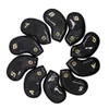 Autres produits de golf Couverture de fer de golf Cristal noir PU Cuir Étanche 10 Pcs Set Druable Fit Club Headcovers 230628