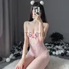 Trosor trosor sexiga kvinnor flicka underkläder elasticitet fisknät mesh tights öppna gren ihåliga ut bodysuit sex strumpbyxor underkläder bodysuit set rosa x0625