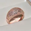 Cluster Rings Real 18K Gold For Women Luxury Full Diamond Fine Jewelry Wedding Anniversary Party Girl Girl Girlfriend