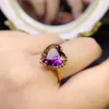 Cluster Rings Sterling Silver 925 Ring Jewelry Wedding Women's Free Delivery Of Gemstone Natural Amethyst Engagement Luxury