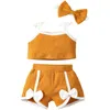 Ensembles de vêtements pour enfants filles été couleur unie hauts Bowknot Shorts costumes adaptés ses vêtements de fille cadeau de bébé