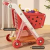 Kitchens Play Food Shopping cart toy baby small trolley children play house fruit cut music kitchen supermarket men and girls 230627
