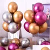 Décoration de fête 50 Pcs / Lot Ballon Coloré 10 Pouces Latex Chrome Métallique Hélium Ballons De Mariage Anniversaire Baby Shower Arche De Noël D Dhwfj