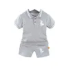 Pure Cotton Korean Children Clothing Boys 'Set 2023 Nya korta ärm Polo -skjortor för små och medelstora barns sommarmodetrend