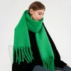 Scarves 2023 Cashmere Women Scarf Winter Thick Warm Solid Wraps Female Bandana Pashmina Long Tassel Foulard Blanket