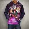 Sudaderas con capucha para hombre 2022 dibujos animados Anime Demon Slayer Kimetsu No Yaiba impresión 3D sudaderas de moda hombres mujeres niños Cool Boy Girl niños Casual Tops T23628