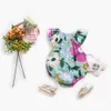 Rompers Sanlutoz Flowers Bodysuit Summer Botton Baby Baby Girls Ubrania bez rękawów