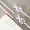 Pennen 20 stcs/veel schattige konijnen pailletten gel pen bunny schrijven pennen student school kantoorkantoor 0,5 mm zwarte inkt kenmerkende pen geschenken