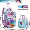 Mochilas Niños 3 piezas Conjunto de mochila con ruedas Mochila escolar Bolsa de almuerzo Mochila con ruedas Conjunto Mochila con ruedas para niñas 230628