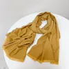 Scarves 2023 Modal Cotton Scarf Women's Warm For Autumn And Winter Solid Stripe Thickened Windproof Neck