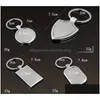 Keychains Lanyards Creative Metal Blank Annonser Custom Logo Keyrings Fashion For Promotional Gifts Rostfritt stål Key Ring Dr DHAE2