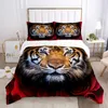 Bedding Sets High Grade Comforter Cover Set Luxury Print Gold Black Weeping Lion Ferocious Animal Duvet Pillowcase Rose Tiger