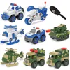 Diecast Model car DIY Hand Assembled Car Toys Pull Back Military Vehicle Mini Models Motorcycle Tank Toy Detachable Kids Educational Puzzle Toys 230627