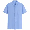 Мужские классические рубашки Однотонные рубашки с короткими рукавами Высококачественные повседневные деловые топы Корпоративная униформа может быть персонализирована печатной вышивкой 230628
