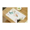 Mats Pads Placemats For Kids Woven Vinyl Print Cartoon Pvc Table Washable Heat Resistant Anti-Skid Non-Slip Insation Dining Drop D Dh53Q