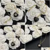 Kolye Kolyeler Kolye Moda Kadınlar Tasarımcı Gerdanlık 18K Altın Kaplama Pirinç Bakır C-Harfli Zincir Kristal Bildirimi Düğün Mücevher Dhsrf