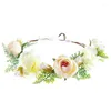 Dekorativa blommor 1st. Fashion Fake Flower Hair Wreath Artifical Floral Hairbands Beach Party Boho pannband Bridal Bridesmaid Headdress