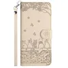 Imprint Cat Flower Pu Leather Plånbok Fodral för Samsung S24 S24 Ultra S23 Fe A05S Google 8 Redmi Note 13 Pro Plus 5G Butterfly Wall Skin Card slot Holder Flip Cover Pouch Pouch