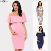 Umstandskleider Liu Qu Damen-Umstandskleid, schulterfrei, Rüschen, ärmellos, figurbetontes Kleid, elegante, gerüschte Seiten, figurbetonte Kleider für Babyparty, 230627