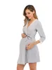 Sleep Lounge Abito premaman per ospedale Camicia da notte Donne incinte Indumenti da notte per allattamento Pigiama Pizzo Sleepwear Abito per allattamento Accappatoio Madri 230628