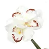 Dekorativa blommor 1st konstgjord fjäril orkidé falsk 3d phalaenopsis simulering blommor riktig beröring bröllop hem juldekoration