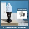 Dekorativa objekt Figurer Icecream Stand Lamp 60cm Ice Cream utan lampa Fashion Annons Fake Model Display Plast 230627