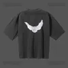 T-shirts pour hommes Designer s Classic Wests T-shirt Three Party Joint Peace Dove Imprimé Eau de lavage Manches courtes High Street Hommes et femmes Yzys Tees Z23628