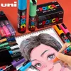 Pens UNI Posca pc3m/1m/reklama graffiti pióra rozświetlacza IONG IASTING niefadowy zestaw długopisu 24 kolory