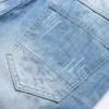 Shorts jeans masculinos de verão azul-claro Fashion Slim-fit na altura do joelho Tamanho 28-42 Calças casuais retas de cintura média