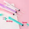 Pens 24pcs/Set Novelty Cute Syringe Pens Funny Kawaii Injector Gel Pen Blue Black Rollerball Ballpoint Back to School Girl Stationery