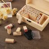 Other Office School Supplies 36 Pcs Vintage Wooden Rubber Alphabet Letter Number Stamp Set With Ink Pad Multipurpose Diy Diary Cards Stamps Box 230627