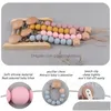 Party Favor Sile Beaded Pacify Держатели для пустышек Бук Круглый зажим для соски Силикагель Детские пустышки Цепочка против падения T9I001941 Dro Dhxtu