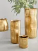 Vasen Gold Wave Dance Handplattierte mattgoldene Keramik Qualitätsvase Dekoration Geschenk