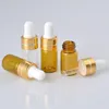 Frascos conta-gotas de vidro mini 3ml 5ml claro âmbar vazio display de óleo essencial para frascos de amostra líquida e com tampas douradas topo de borracha efgrm