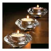 Party Decoration Crystal Glass Diamond Heart Tealight Candle Holder By Brand - Elegant Wedding Favors And Decor With Gift Box Drop D Dhqk0