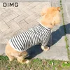 犬のアパレルoimg快適なストライプペットプルオーバー夏の通気性ミディアム犬服ゴールデンレトリバーラブラドールサモイドシンTシャツ