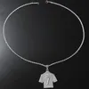 Hip Hop Designer fashion gold plated Crystals football jersey pendant necklace 75cm