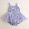 Flickans klänningar Baby Girls Summer Romper Fashion Lace Flower Princess Dress 0 2y Toddler Girl Skin Friendly Tulle Jumpsuits Formell broid klänning 230628